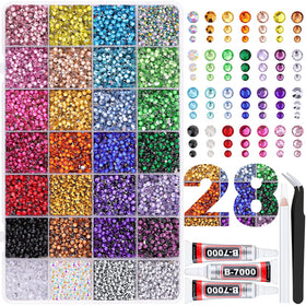 TINKRSTUFF resin rhinestones in multicolor 2/3/4mm for vibrant fabric and craft embellishments