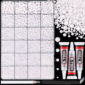 TINKRSTUFF rhinestones box with 24 grids and 25,000 white gems for large projects.