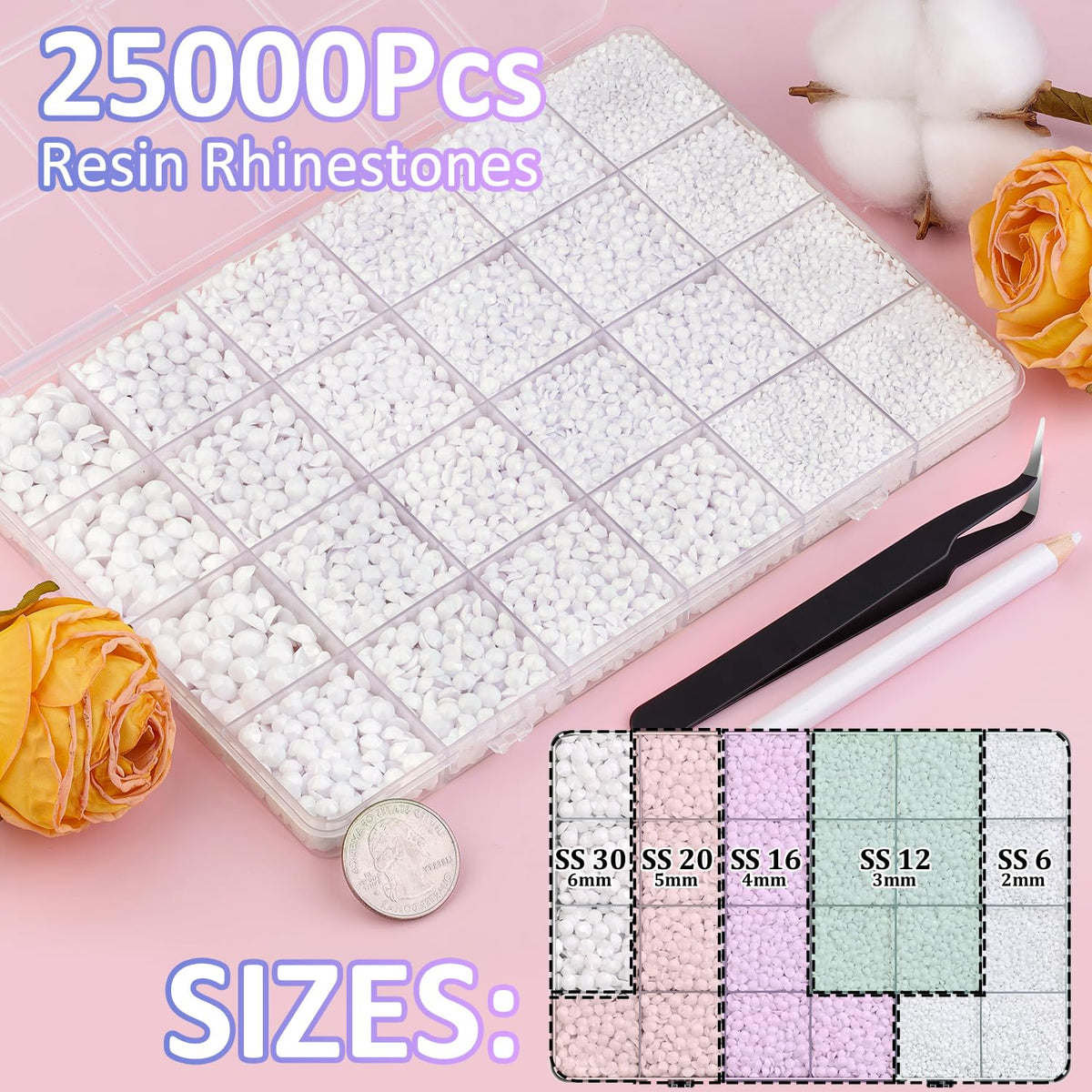 TINKRSTUFF rhinestones tweezers enable precise gem placement.