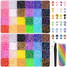 TINKRSTUFF two-box jelly rhinestones with mixed colors, iridescent shine for crafts