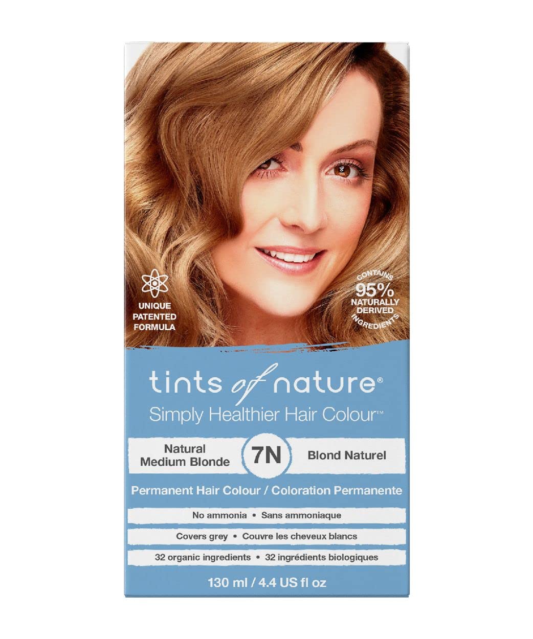 Tints of Nature 7N natural medium blonde bottle for at-home color