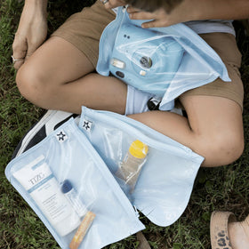 Tiny Twinkle large-size pouch shown for high-capacity packing in a tote.