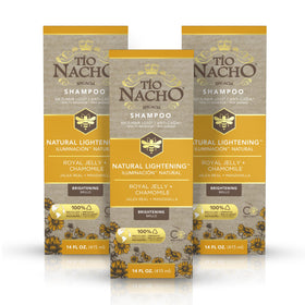 Tio Nacho natural lightening shampoo bottle boosts brightness for blonde hair.