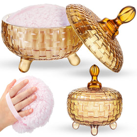 Tioncy amber-weave puff for smooth, even body powder application.