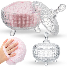 Tioncy dusting powder puff close-up shows plush texture for even, comfortable application.