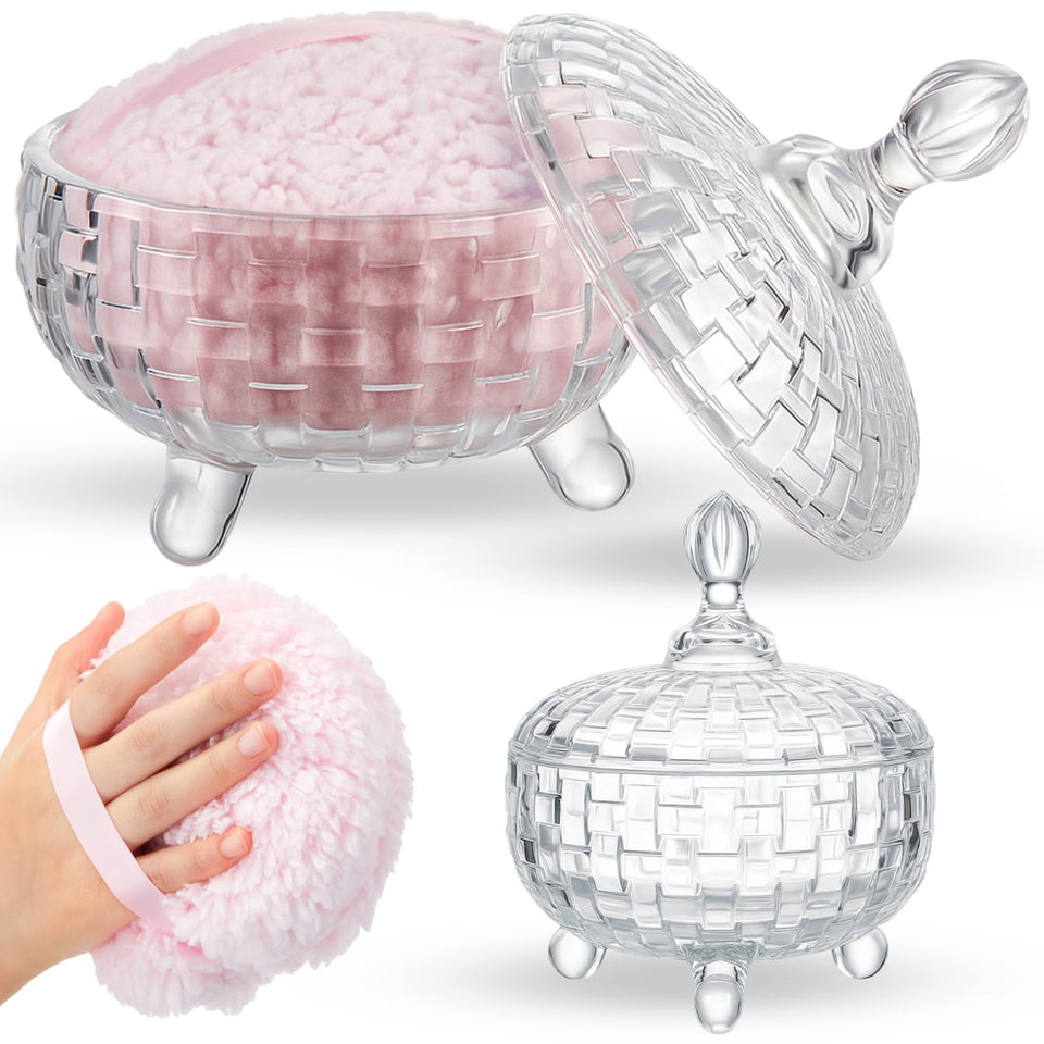 Tioncy dusting powder puff close-up shows plush texture for even, comfortable application.