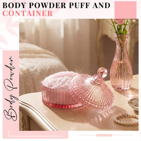 Tioncy pink glass container provides stylish, visible storage for powders.
