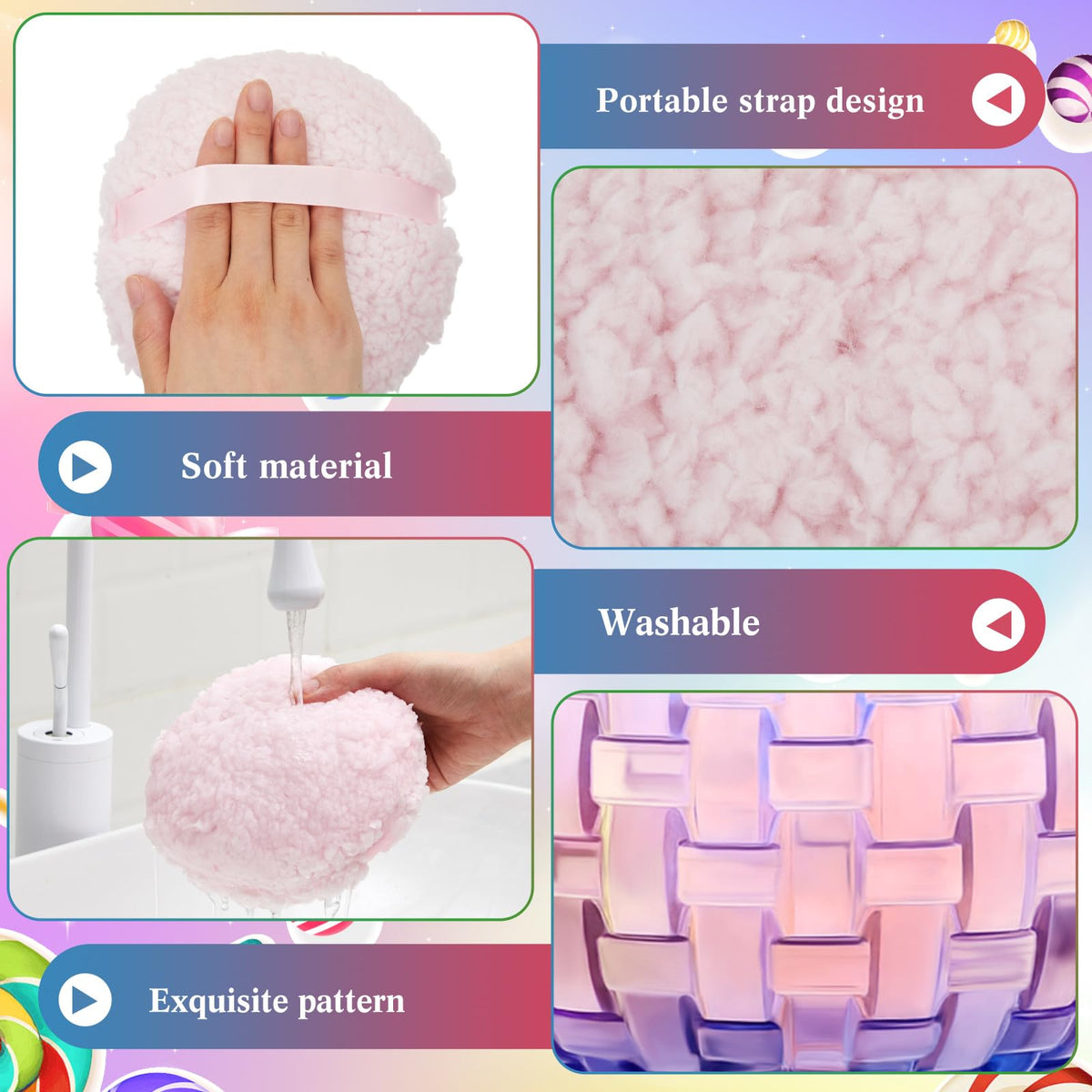 Tioncy gradient weave design powder puff for premium look and grip