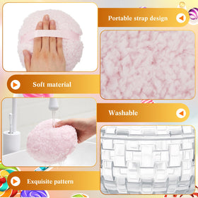 Tioncy hand-application puff provides controlled, even powder transfer.