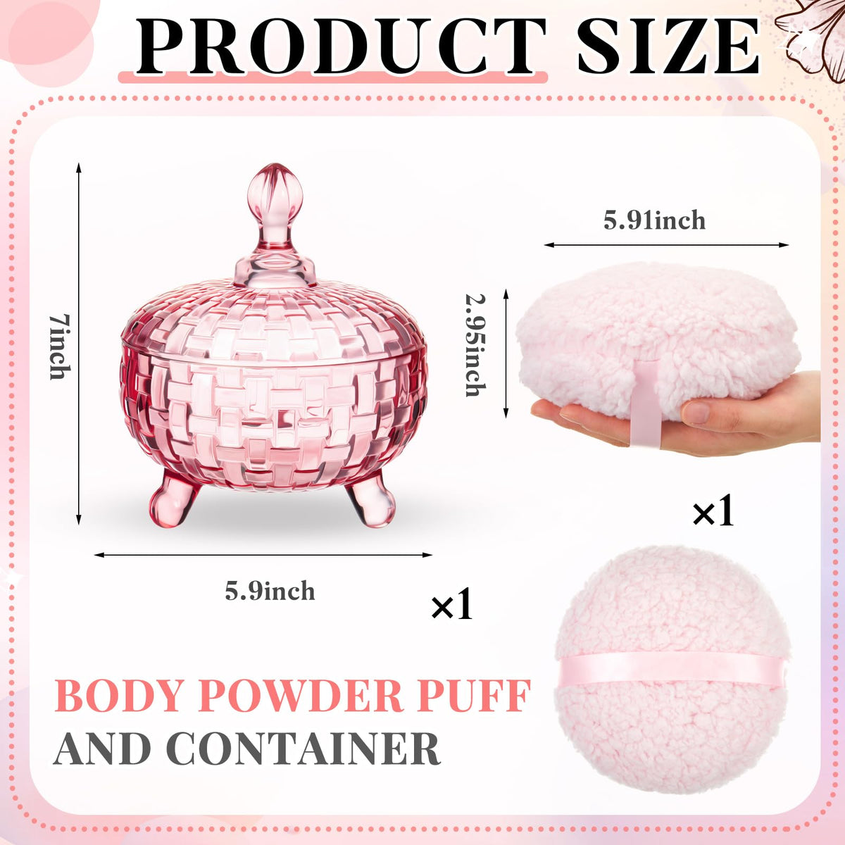 Tioncy powder puff close-up showing durable stitching