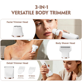 Tiovara bikini trimmer supports wet and dry use for flexible grooming in the shower or on dry skin.