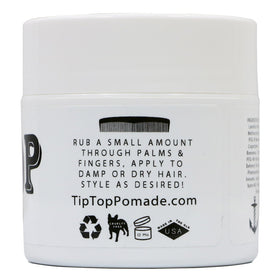 TipTop Matte Pomade 4.25 oz cans enable easy washout after styling.