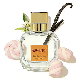 tiptupu sweet marshmallow bottle highlighting vanilla and floral notes for daily wear