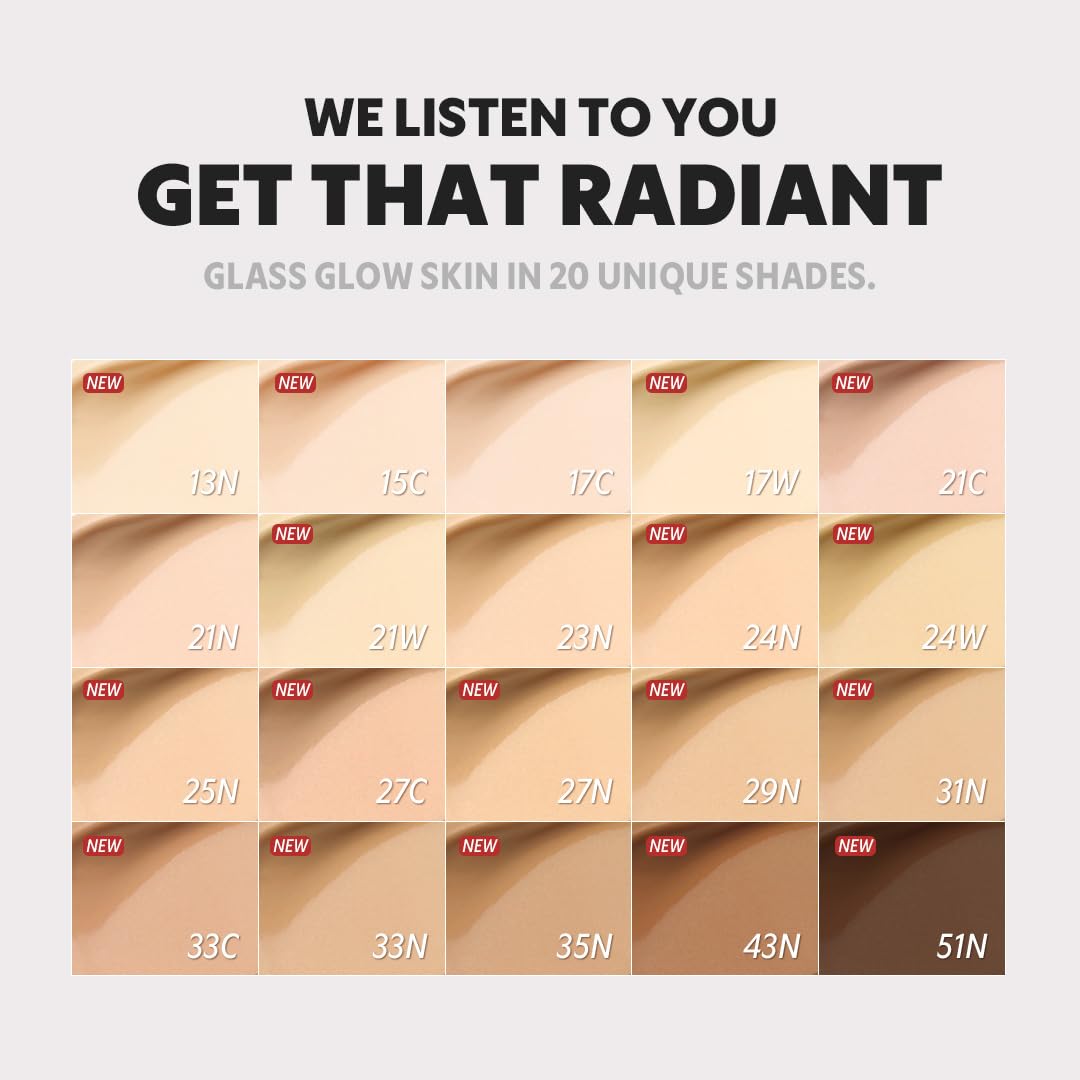 TIRTIR 72-hour glow cushion swatch shows dewy brightness