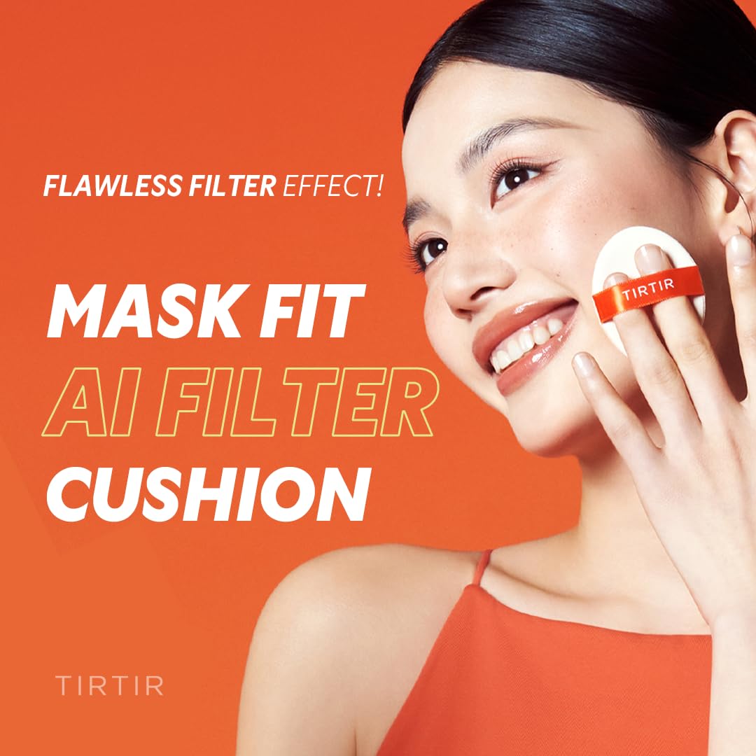 TIRTIR cushion swatch 28N Oat blends evenly for seamless tone.