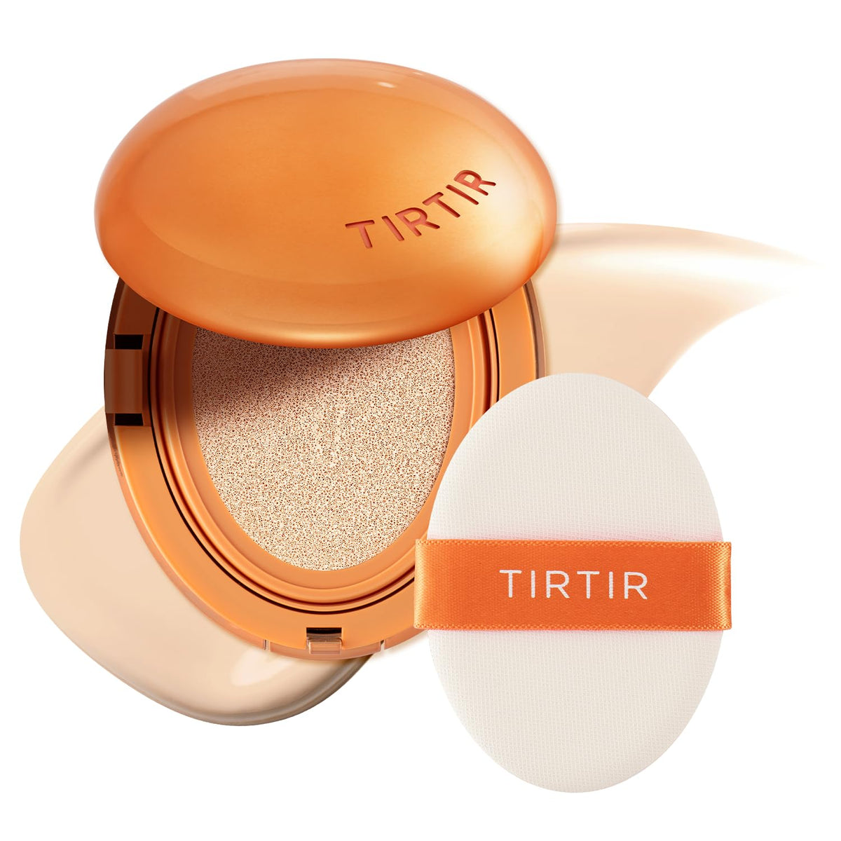 TIRTIR cushion packaging in a sleek compact for on-the-go touchups