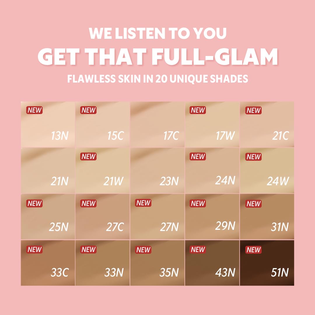 TIRTIR 15C Fair Porcelain swatch shows natural, lightweight coverage.