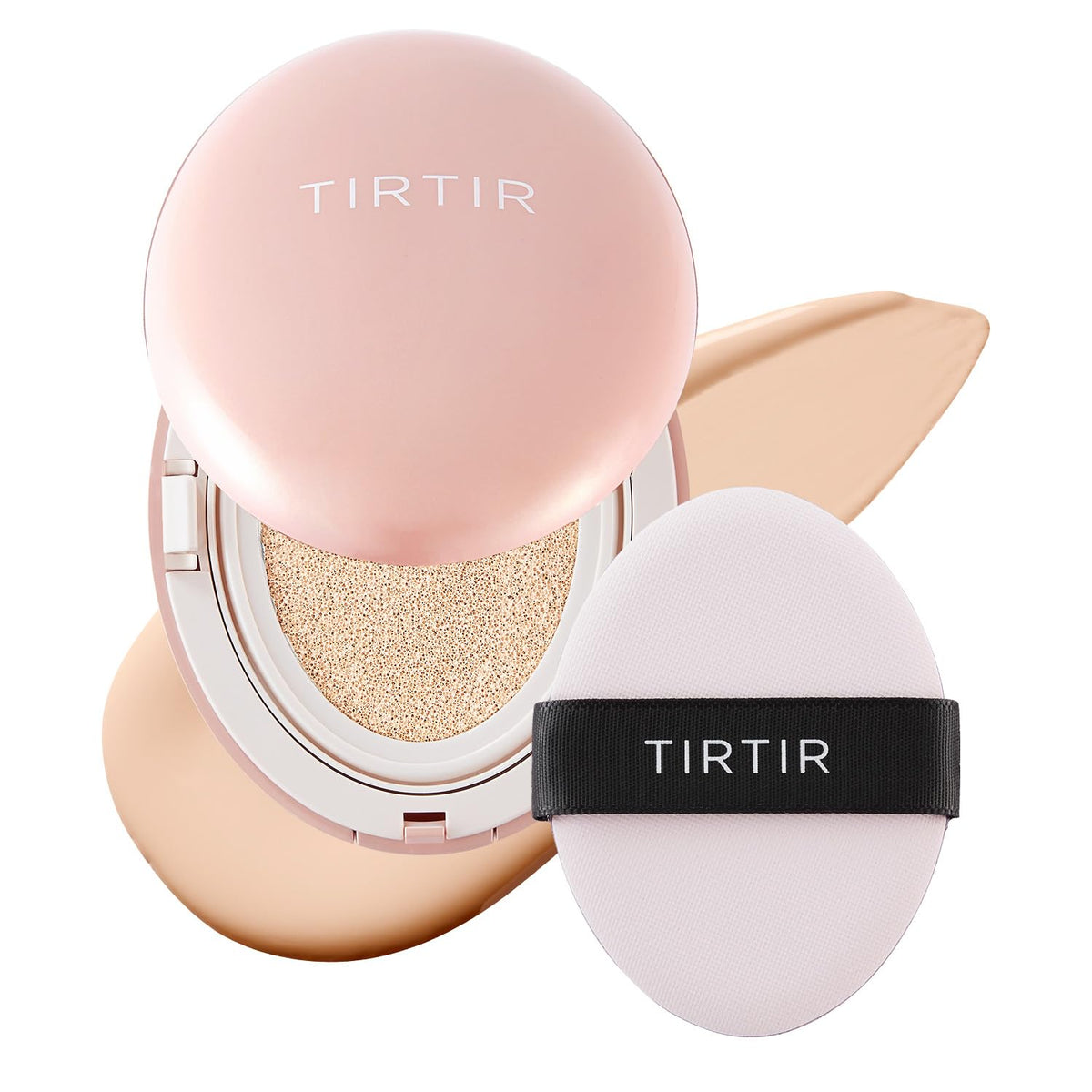 TIRTIR Mask Fit All Cover Pink Cushion compact with velvety matte finish for lasting coverage.