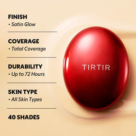 TIRTIR Mask Fit Red Cushion hibiscus extract supports skin elasticity and glow.