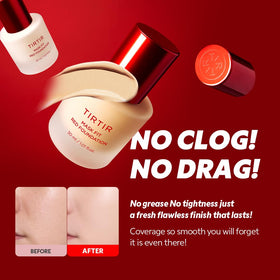 TIRTIR buildable coverage offers pore-blurred satin finish