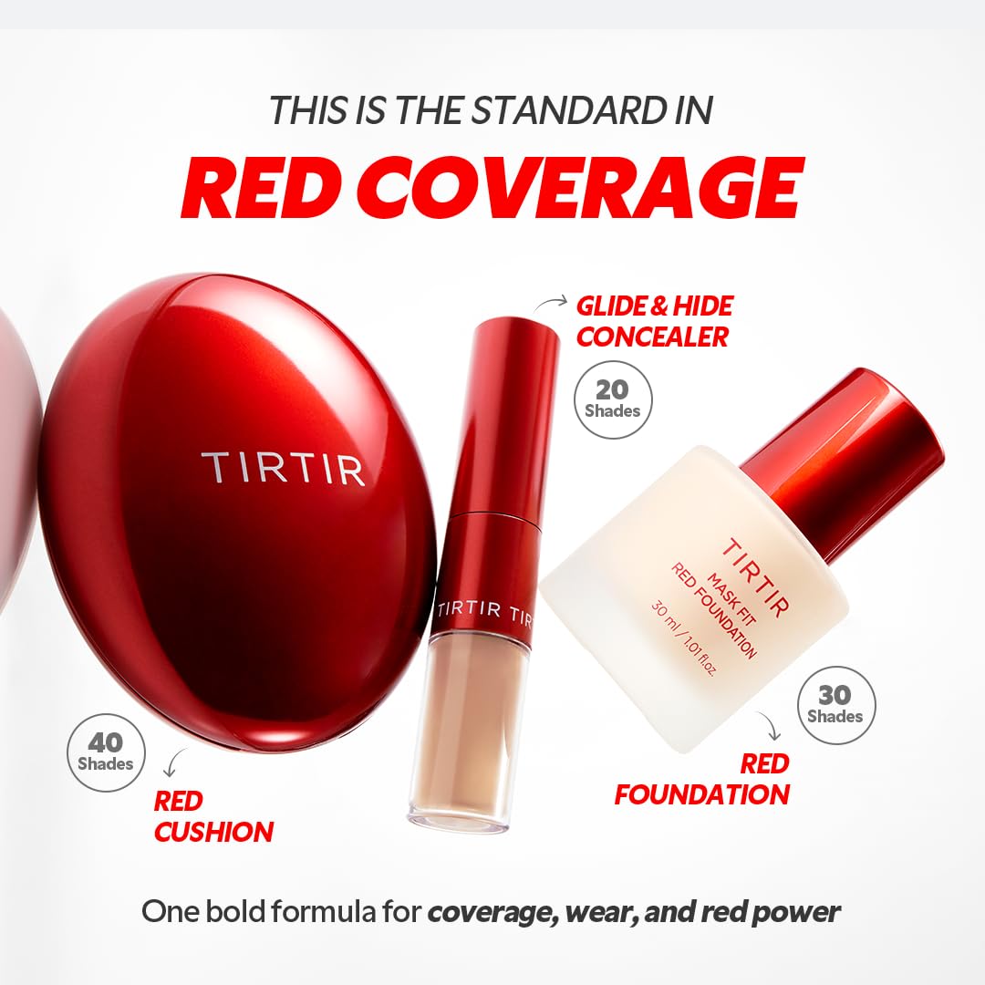 TIRTIR Mask Fit Red Foundation hydrating-glow soothes dryness while enhancing radiance.