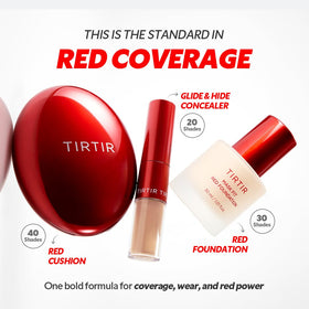 TIRTIR Mask Fit Red Foundation satin finish closeup shows breathable coverage