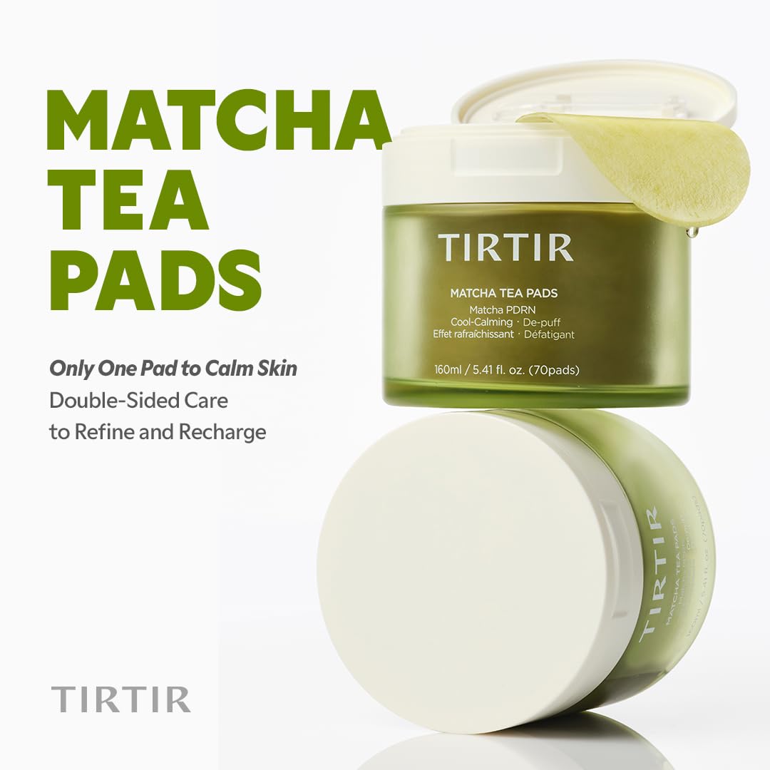 tirtir matcha pdrn toner pad features 10000ppm vegan pdrn for calming care
