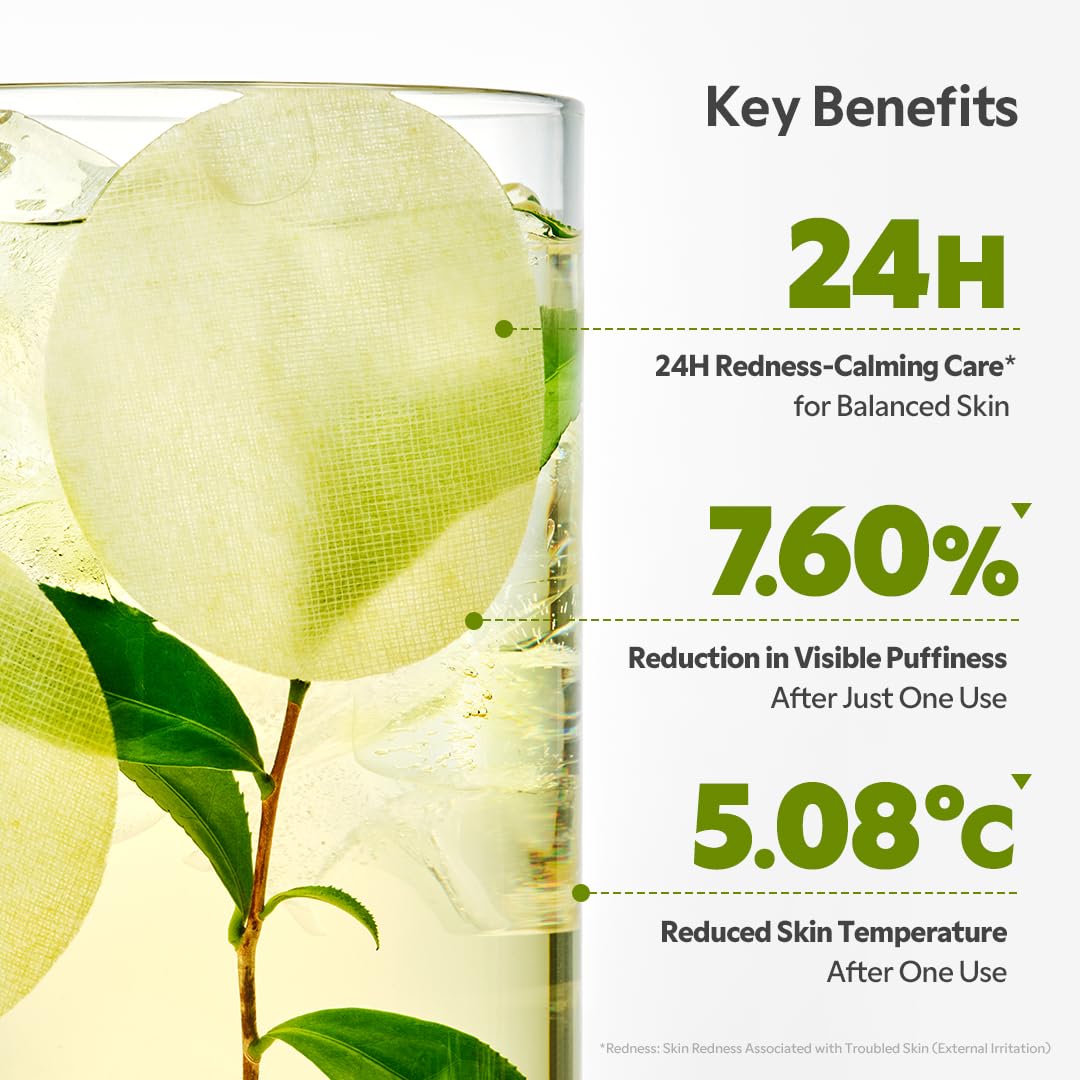 tirtir matcha pdrn toner pad contains tea tree for irritation relief