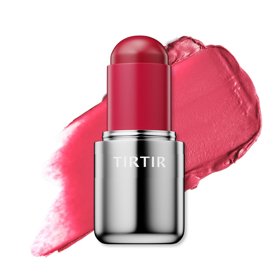 TIRTIR Mood Glider Lip & Blush Stick Mulberry Potion swatch for natural glow