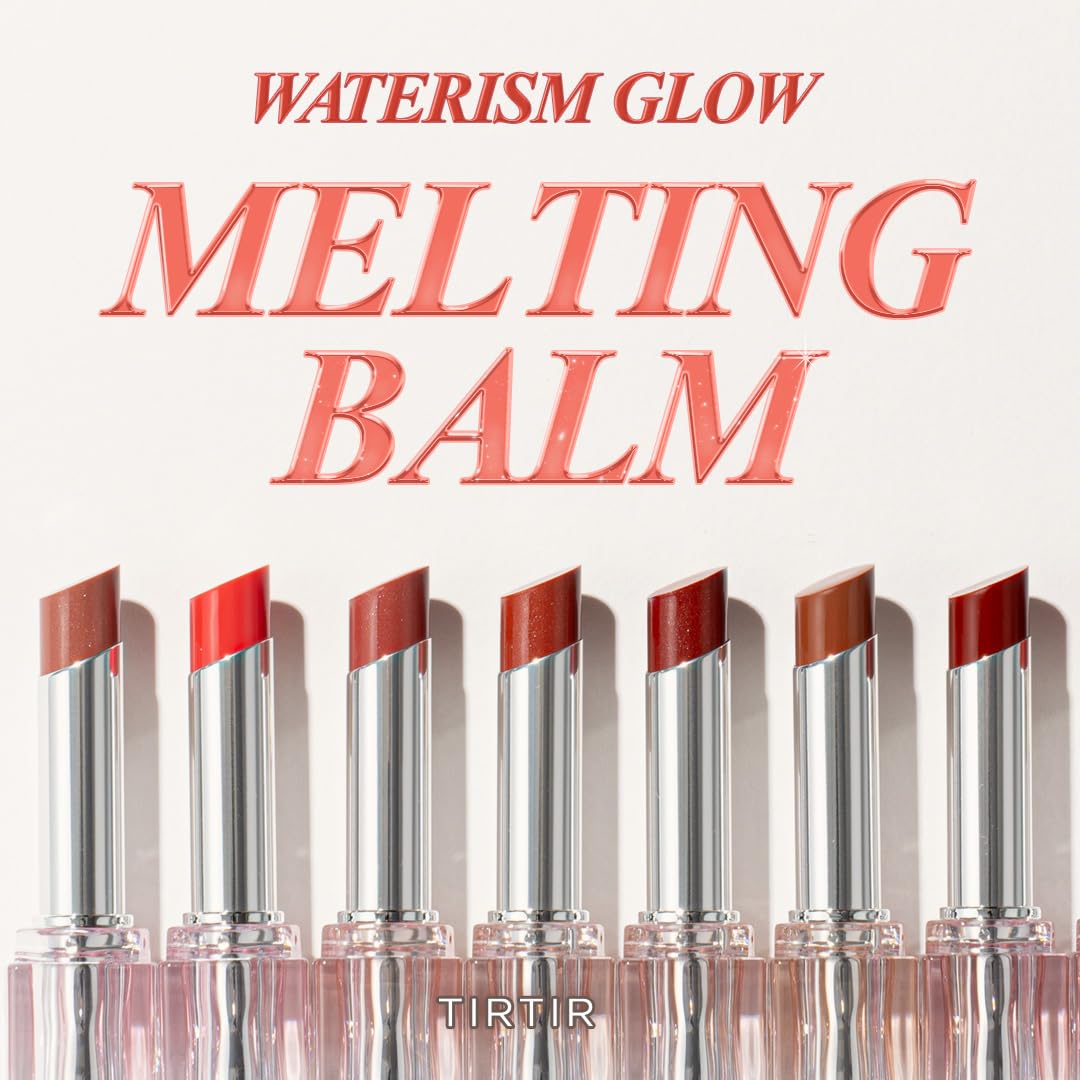 Waterism Glow Melting Balm application close-up highlights glossy finish.