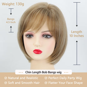 TISHINING blonde highlight wig with natural finish for daytime wear.
