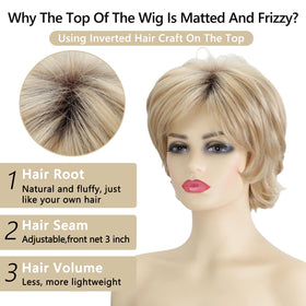 TISHINING pixie wig with bangs is easy to wear straight from the package.