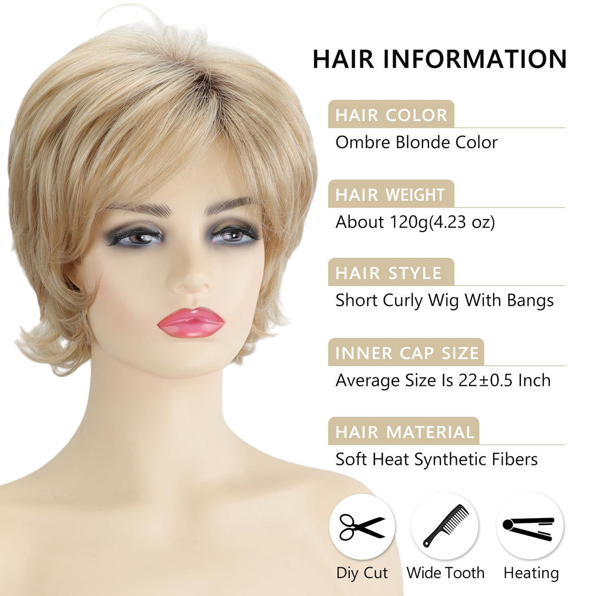 TISHINING fluffy layered wig creates voluminous style for casual or cosplay days.