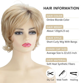 TISHINING fluffy layered wig creates voluminous style for casual or cosplay days.