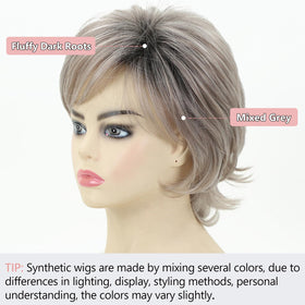TISHINING Fluffy Layered Wig texture and volume close-up