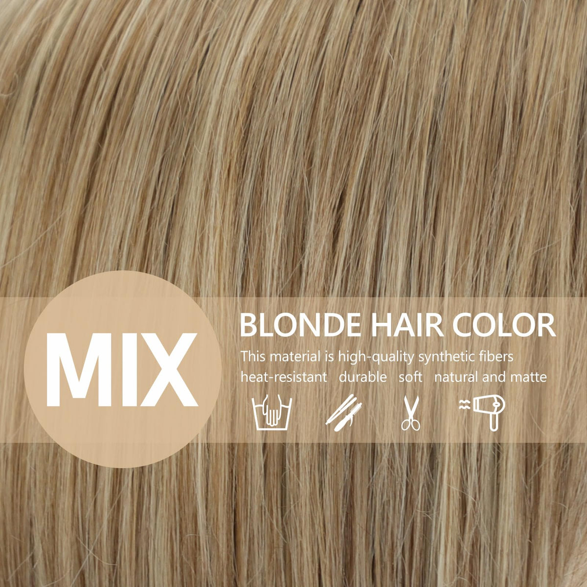 TISHINING heat-resistant synthetic fiber wig designed for long-lasting use.