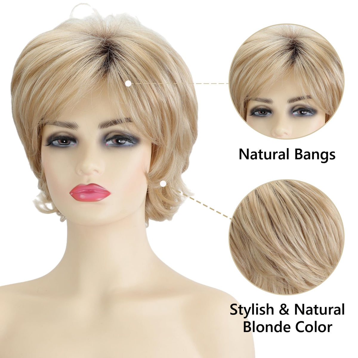 TISHINING heat-resistant synthetic wig feels soft and comfortable all day.