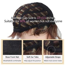 TISHINING Pixie Cut wig easy adjustment with back straps.
