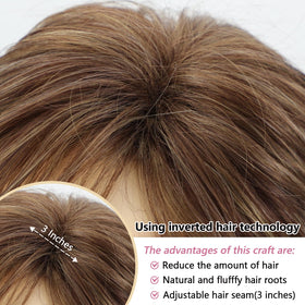 TISHINING Pixie Cut wig color mix offers natural-looking highlights.