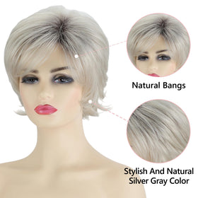 TISHINING wig back view reveals layered, fluffy silhouette
