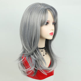 TISHINING versatile grey wig suitable for dates, parties, cosplay