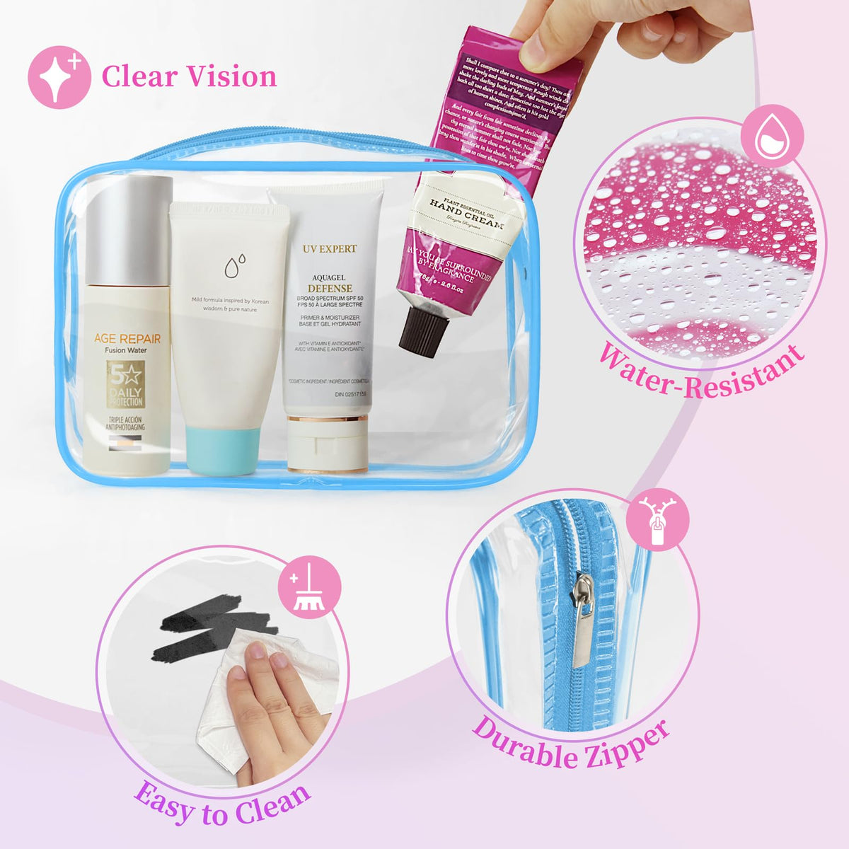 TISRATOK multi-use gift bags ideal for cosmetics, toiletries or travel essentials.