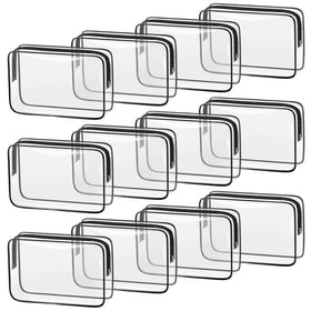 TISRATOK clear makeup bag bulk pack with transparent design for easy content identification