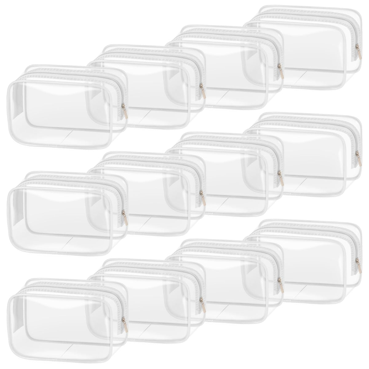 TISRATOK clear makeup bag with contents visible, ideal for quick travel checks