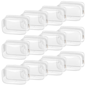 TISRATOK clear makeup bag with contents visible, ideal for quick travel checks