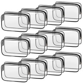 TISRATOK clear makeup bag with zipper for easy visibility and secure packing.