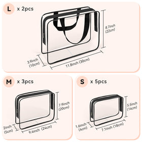 TISTRATOK clear toiletry bag medium, easy access to essentials during travel.