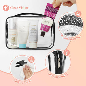 TISRATOK medium makeup bag dimensions 7x4.7x2 inches for daily cosmetics.