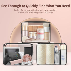 TISRATOK travel toiletries pouch TSA approved for hassle-free security checks