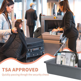 TISRATOK TSA-approved toiletry pouch simplifies airport security and carry-on organization.
